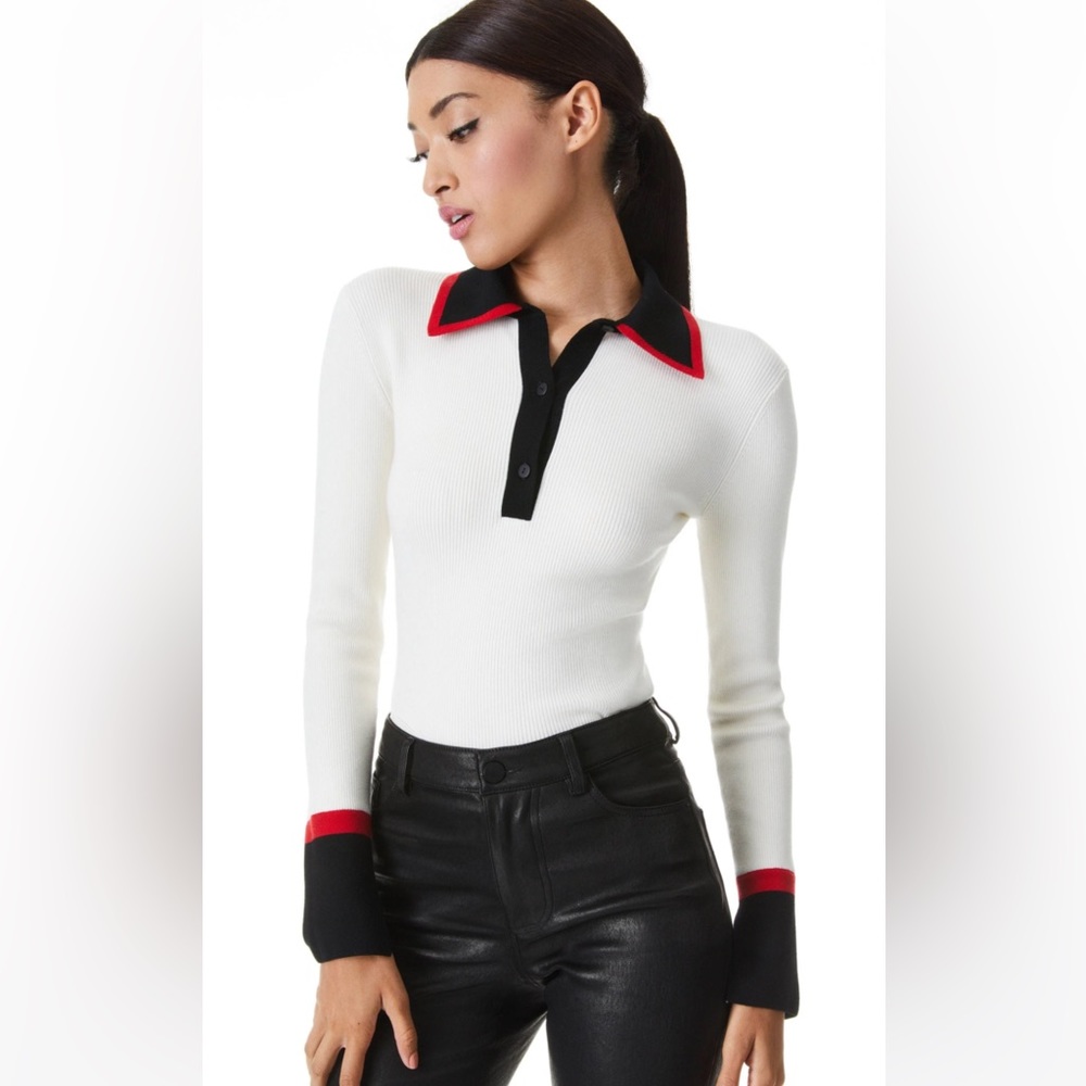 Alice and Olivia polo collared sweater.